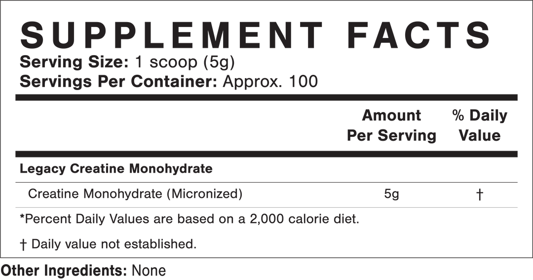 Legacy Creatine | 100 Servings | Pure Creatine Monohydrate